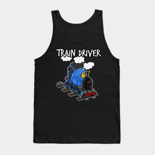 Train Driver Steam Locomotive Rail Enthusiasts (Blue) Tank Top